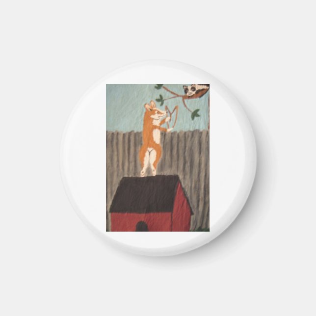 Busig Corgi Magnet (Framsidan)