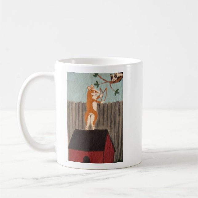 Busig Corgi-mugg Kaffemugg (Vänster)