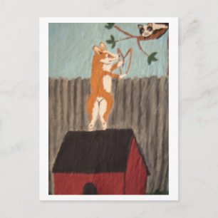 Busig Corgi Platt Kort