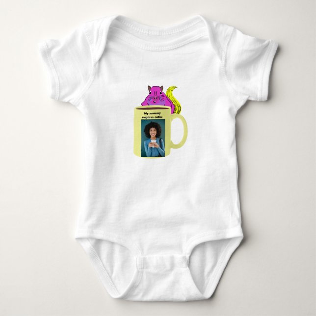Busig Ekorre #234 Baby Kaffe T Shirt (Framsida)