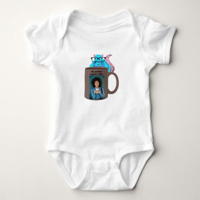 Busig Ekorre #318 Baby Kaffe T Shirt (Framsida)