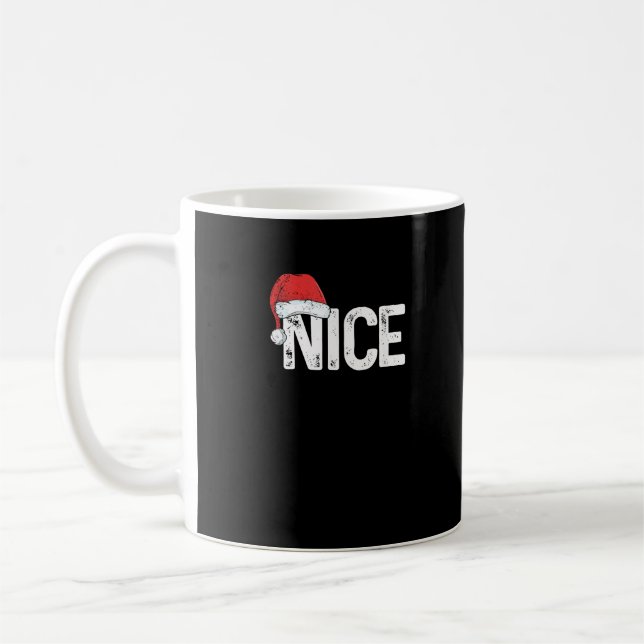 Busig Eller Snäll Matchande Jul Rolig Design Kaffemugg (Vänster)