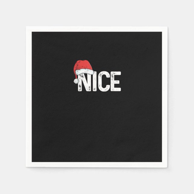 Busig Eller Snäll Matchande Jul Rolig Design Pappersservett (Framsidan)