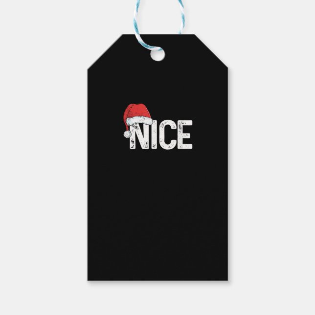 Busig Eller Snäll Matchande Jul Rolig Design Presentetikett (Framsidan)