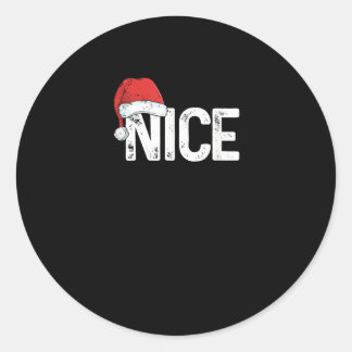 Busig Eller Snäll Matchande Jul Rolig Design Runt Klistermärke