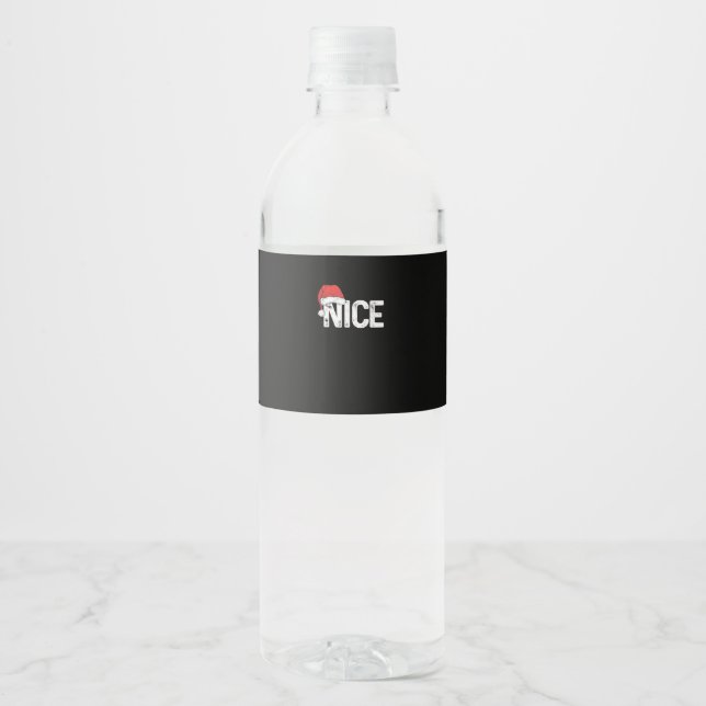 Busig Eller Snäll Matchande Jul Rolig Design Vattenflaskor Etikett (Framsida)