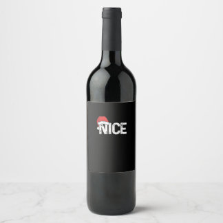 Busig Eller Snäll Matchande Jul Rolig Design Vinflaska Etikett