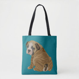 Busig engelsk Bulldog Puppy Tygkasse