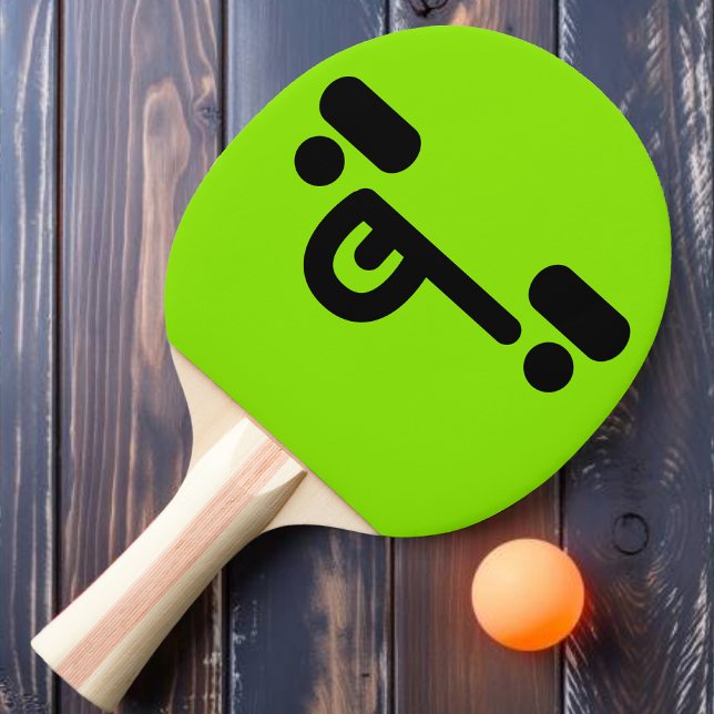 Busig Förvirrad Ansikte Grön Ping Pong Paddle Pingisracket (Skapare uppladdad)