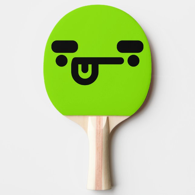 Busig Förvirrad Ansikte Grön Pingisracket (Framsidan)