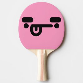 Busig Förvirrad Ansikte Ljus Rosa Ping Pong Paddle Pingisracket
