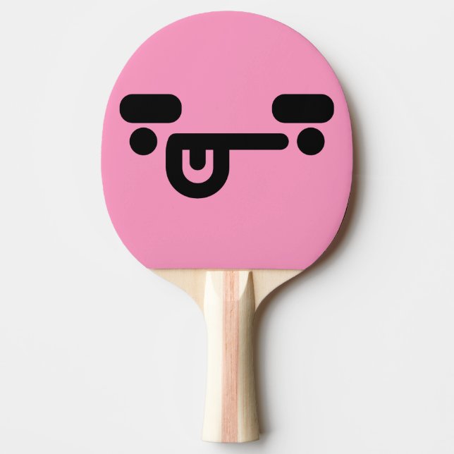 Busig Förvirrad Ansikte Ljus Rosa Ping Pong Paddle Pingisracket (Framsidan)