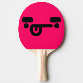 Busig Förvirrad Ansikte Rosa Pingisracket