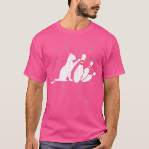 Busig gatuskatt kullrar käglor Rolig bowlingklänni T Shirt