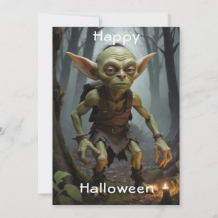 Busig Goblin som Lurar i en Skräckinjagande Skog Inbjudningar