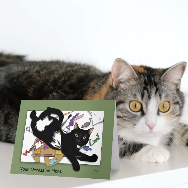 Busig Grön Fräck Siamesisk Katt Rolig Kort (Skapare uppladdad)