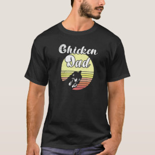 Busig Höna Retro Solnedgång Höna Pappa Höns T Shirt