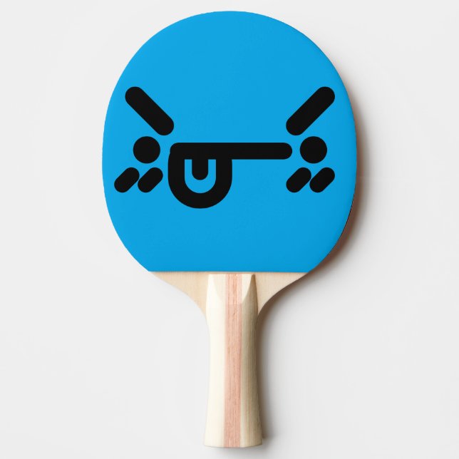 Busig Ilsken Ansikte Blå Pingisracket (Framsidan)