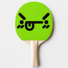 Busig Ilsken Ansikte Grön Pingisracket