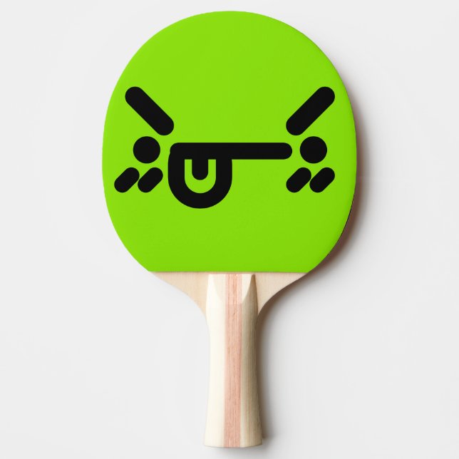 Busig Ilsken Ansikte Grön Pingisracket (Framsidan)