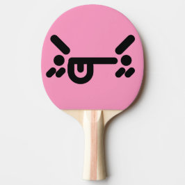 Busig Ilsken Ansikte Ljus Rosa Pingisracket