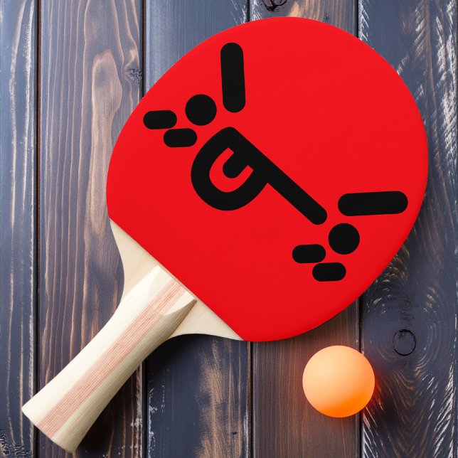 Busig Ilsken Ansikte Rött Ping Pong-paddel Pingisracket (Skapare uppladdad)