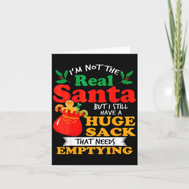 Busig jul för män Enorm paketpåse Smutsig  Kort (Framsida)