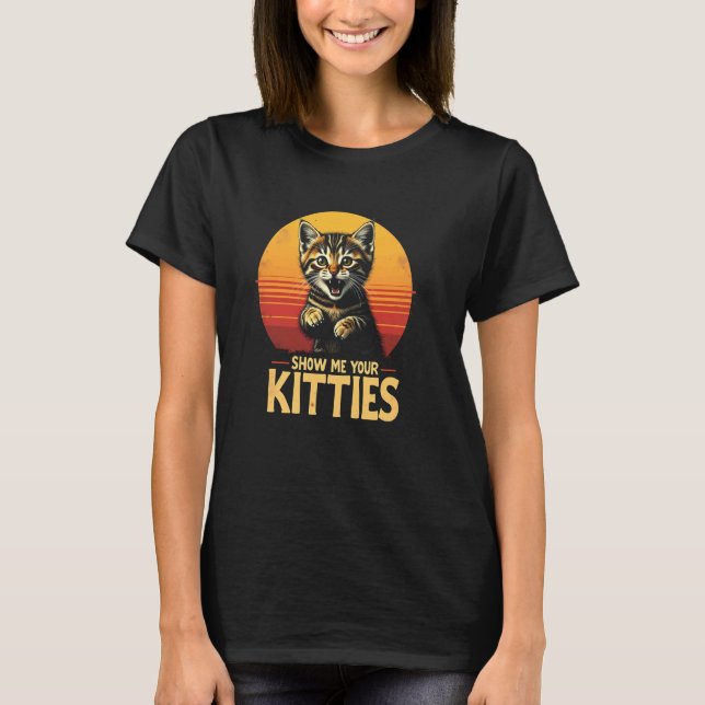 Busig Kattlek - Visa Mig Dina Kattungar T Shirt (Framsida)