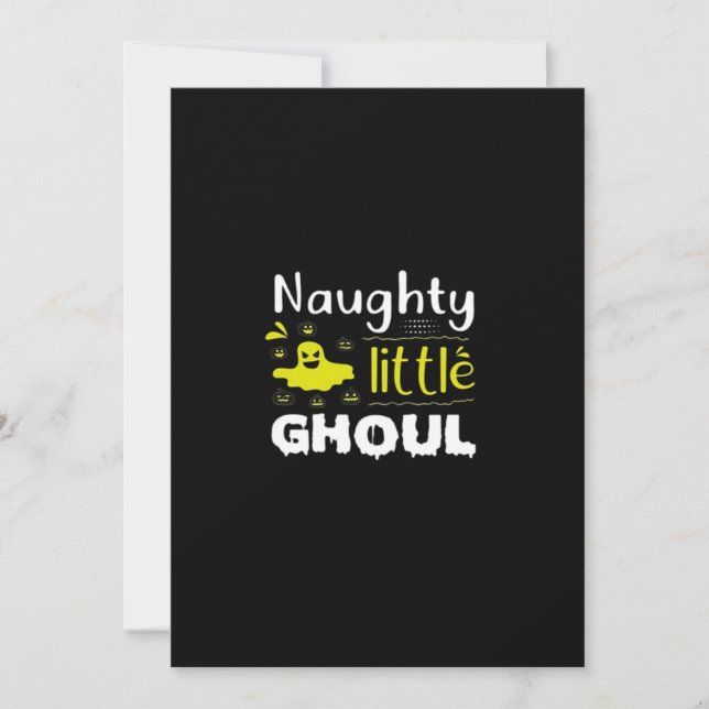 Busig Little Ghoul Rolig Halloween-design Julkort (Framsida)