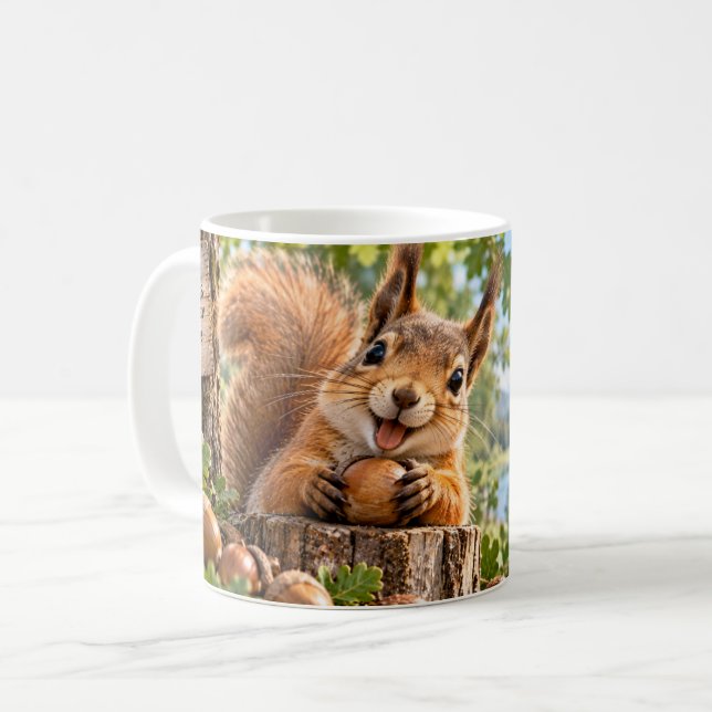 Busig men snäll ekorre kaffemugg (Framsida vänster)