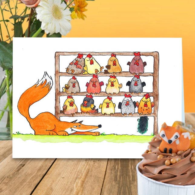 Busig räv födelsedagsgratulationer kort (Skapare uppladdad)