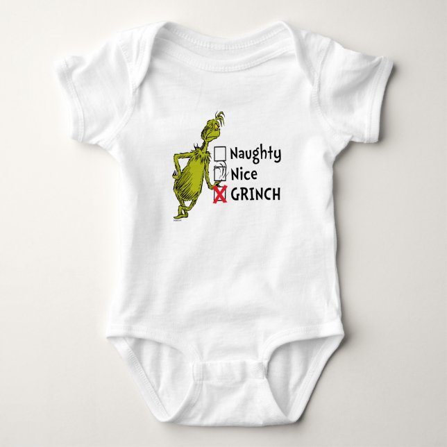 Busig, Snäll eller Grinch-citat T Shirt (Framsida)
