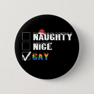 Busig Snäll Gay Regnbåge Pride HBT Julpresent Knapp