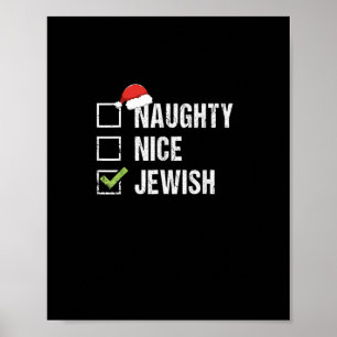 Busig snäll judisk tomte jul poster