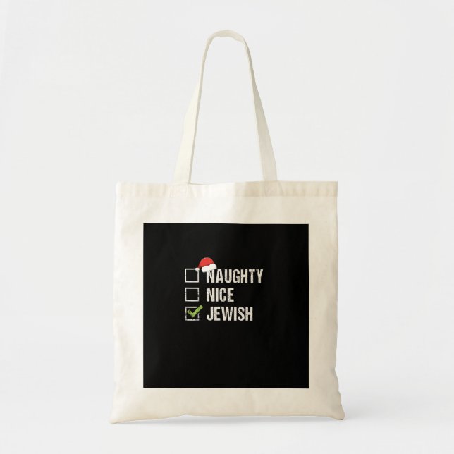 Busig Snäll Judisk Tomte Jul  Totebag Tygkasse (Framsidan)
