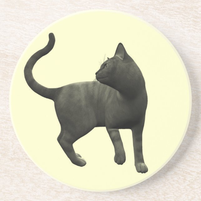 Busig svart katt underlägg (Framsidan)