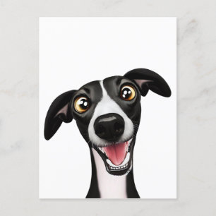 Busig Whippet i söt seriefigur konst Vykort