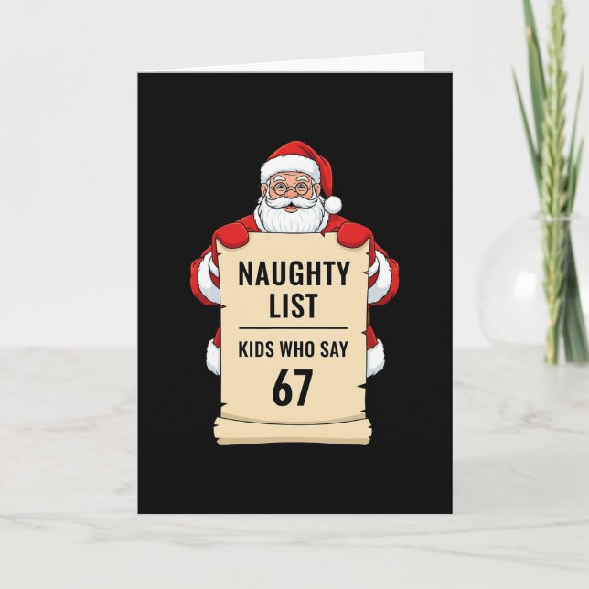 Busiga barn som säger 67 Santa Meme jul Kort (Framsida)