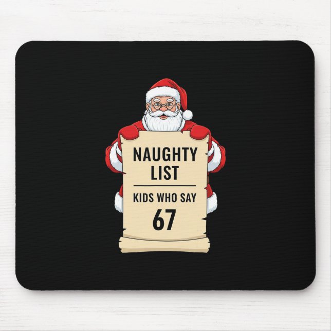 Busiga barn som säger 67 tomte meme jul musmatta (Framsidan)
