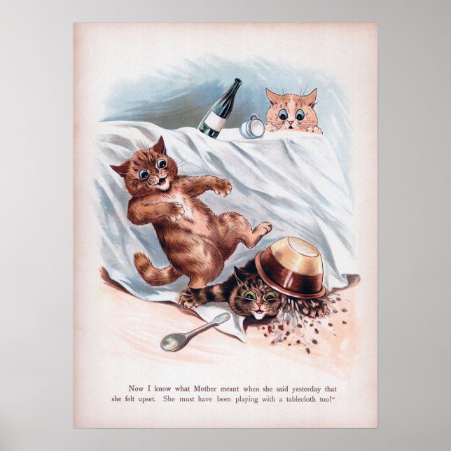 Busiga kattungar, Louis Wain Poster (Framsidan)