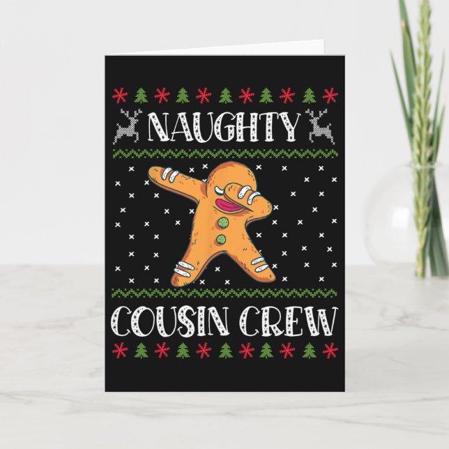 Busiga Kusin Crew Matchande Jul Dabbing Koo Kort (Framsida)