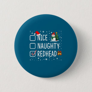 Busiga Snälla Rödhårig Jul Pyjamas Rolig Tomte Knapp