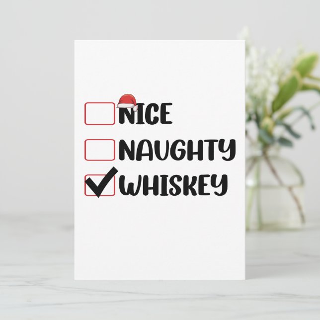 Busiga Snälla Whiskey Tomte Jullista Inbjudningar (Stående Fram)