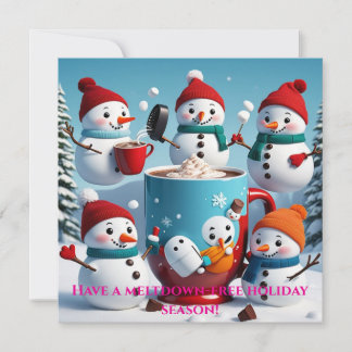 Busiga Snögubbar Julkort