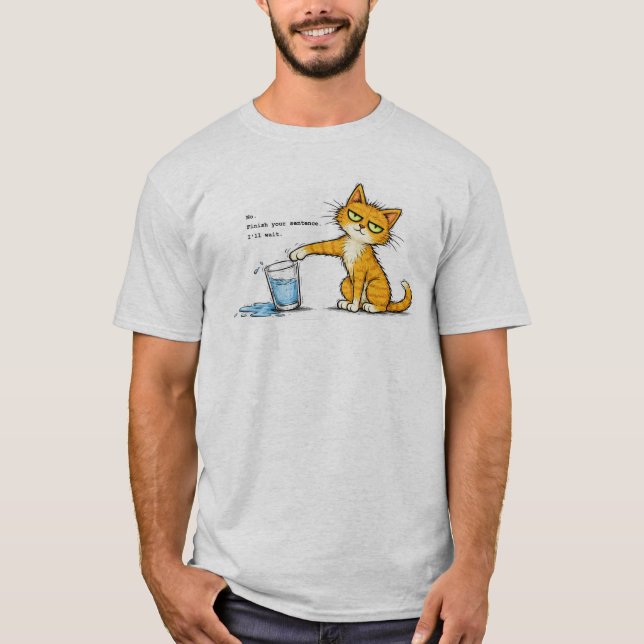 Busige Melvin Katt T Shirt (Framsida)