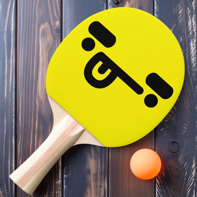 Busigt Förvirrat Ansikte Gult Pingisracket (Skapare uppladdad)