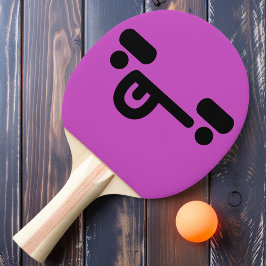 Busigt Förvirrat Ansikte Lila Pingisracket
