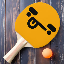Busigt Förvirrat Ansikte Orange Pingisracket