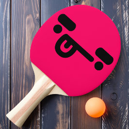 Busigt Förvirrat Ansikte Rosa Pingisracket