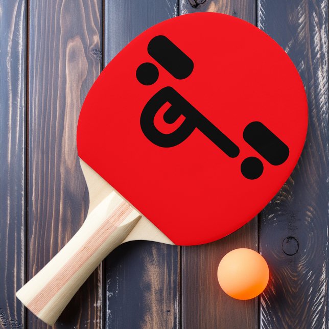 Busigt Förvirrat Ansikte Rött Ping Pong-paddel Pingisracket (Skapare uppladdad)